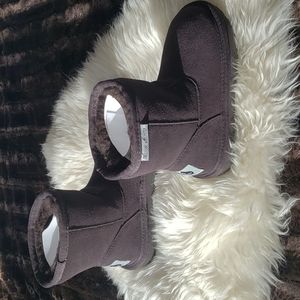 Aussie Merino Chocolate Brown Suede slip on Bootie K9 Nwot